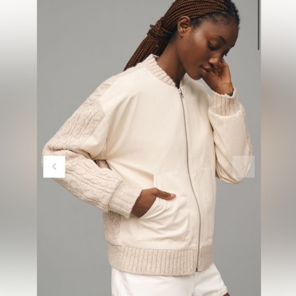 Anthropologie Jackets & Blazers - Anthropologie Beige Bomber Jacket